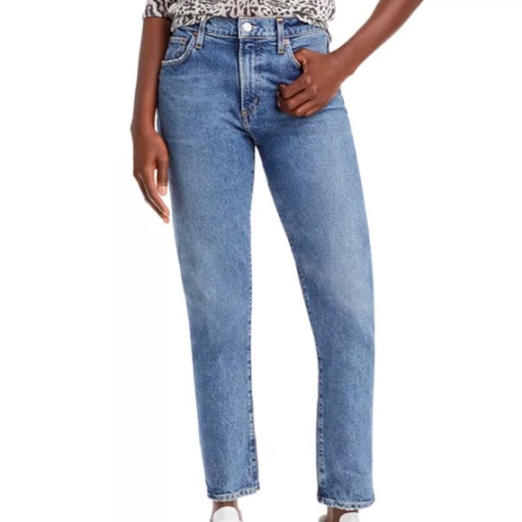 NWT AGOLDE Toni Mid Rise Straight Leg Jeans in Dime - Picture 1 of 10